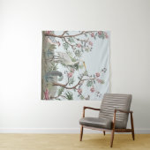 Border in chinoiserie style with storks and peonie タペストリー (インサイチュ(横))