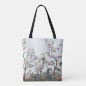 Border in chinoiserie style with storks and peonie トートバッグ (裏面)