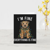Border Terrier Christmas I'm Fine Everything Is Fi カード (黄色い花)