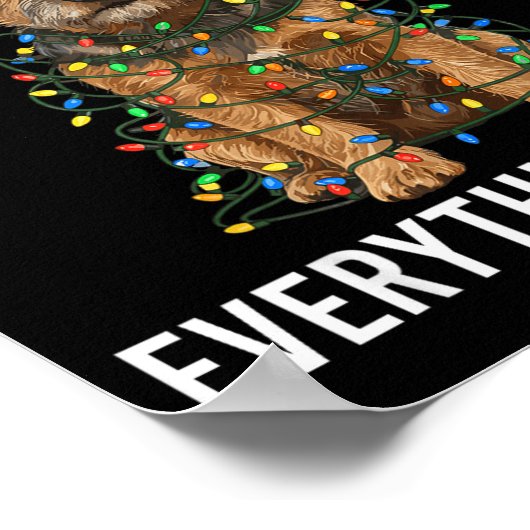 Border Terrier Christmas I'm Fine Everything Is Fi ポスター (角)