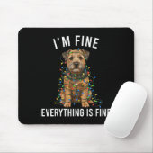 Border Terrier Christmas I'm Fine Everything Is Fi マウスパッド (マウス)