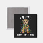 Border Terrier Christmas I'm Fine Everything Is Fi マグネット (正面/裏面)
