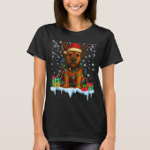 Border Terrier Christmas Santa Hat Reindeer Pajama Tシャツ (正面)