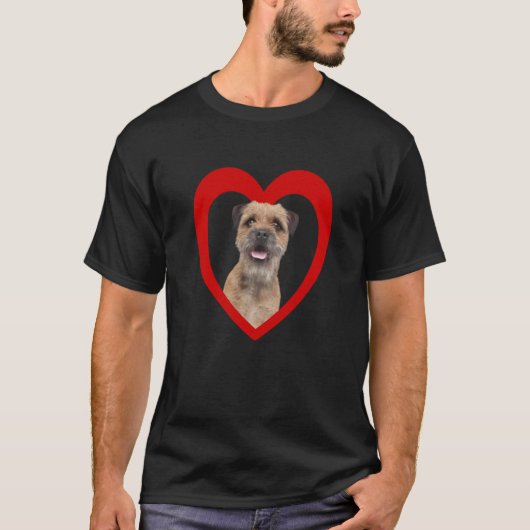 Border Terrier Dog Heart  Terrier Border Terrier   Tシャツ (正面)