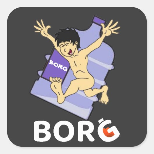 BORGソーシャルメディアカクテルレイヴジュグスティッカー スクエアシール (正面)