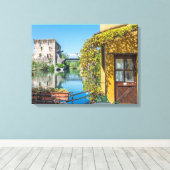 Borghetto sul Mincioビューのキャンバス印刷 キャンバスプリント (インサイチュ (ウッドフロア))