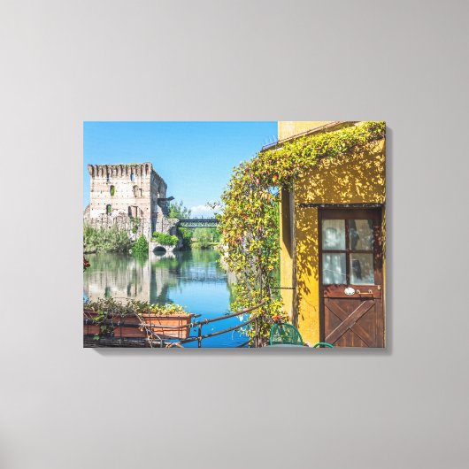 Borghetto sul Mincioビューのキャンバス印刷 キャンバスプリント (正面)