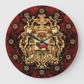 Borgiaの華美な紋章付き外衣 ラージ壁時計 (正面)