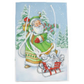 Borgo著Westieのクリスマスのギフトバッグ"嬉しい騒音" ミディアムペーパーバッグ (正面)