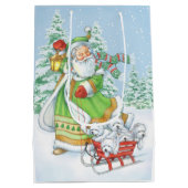 Borgo著Westieのクリスマスのギフトバッグ"嬉しい騒音" ミディアムペーパーバッグ (裏面)