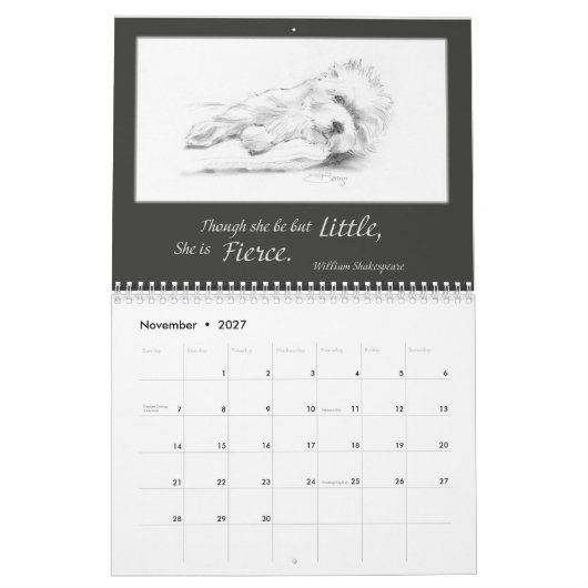 Borgo's The Artful Westie 2023 Calendar カレンダー (11月 2027)
