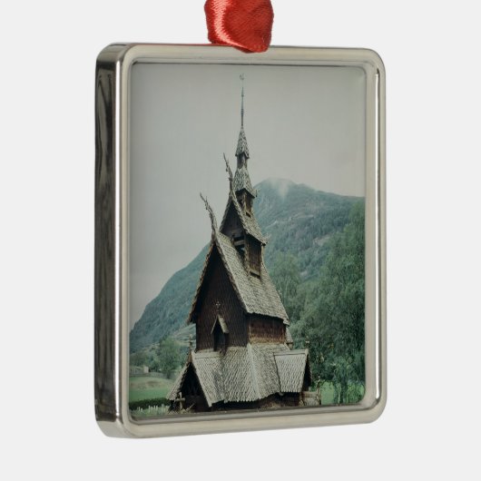 Borgundの横木教会、c.1150の眺め メタルオーナメント (右)