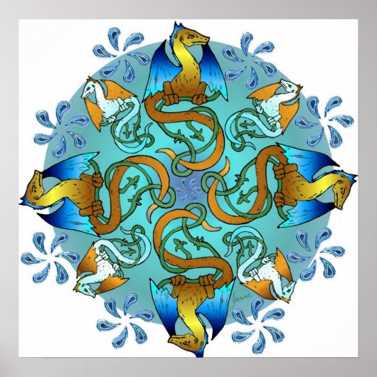 Borholm Blues Canvas Print – 時計回り ポスター (正面)