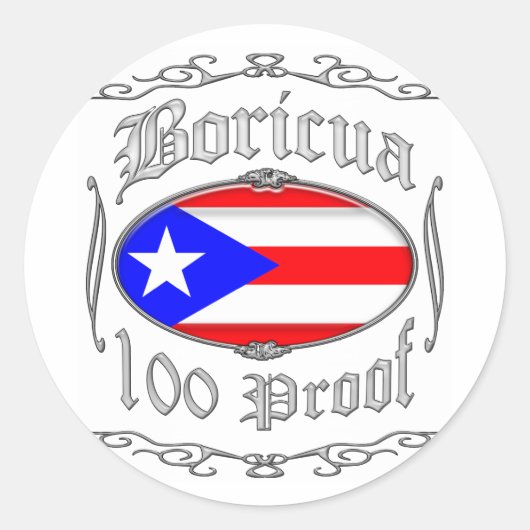 Boricua 100 Proof2 ラウンドシール (正面)