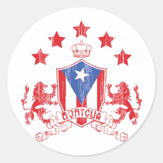 Boricua Heraldy ラウンドシール (正面)