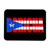 Boricua Puerto Rican Flag Typography マグネット (横)