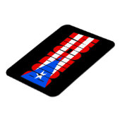 Boricua Puerto Rican Flag Typography マグネット (左側)