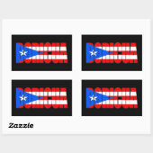 Boricua Puerto Rican Flag Typography 長方形シール (シート)