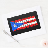 Boricua Puerto Rican Flag Typography 長方形シール (封筒)