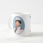 Borinqueneersのマグ紫色のハート及び写真 コーヒーマグカップ (正面左)