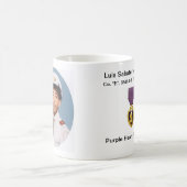 Borinqueneersのマグ紫色のハート及び写真 コーヒーマグカップ (中央)