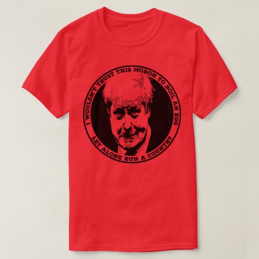 BORIS JOHNSON卵を茹でる Tシャツ (デザイン正面)