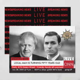 Boris Johnson おもしろい TV News 50誕生日 招待状