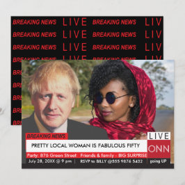 Boris Johnson Women's 50誕生日TVおもしろいニュース 招待状