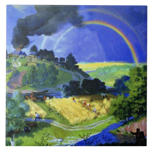 Boris Kustodievのアートワーク、嵐の後、 タイル (正面)