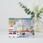 Boris Kustodiev著「Shrovetede」ファインアート葉書 ポストカード (スタンド正面)