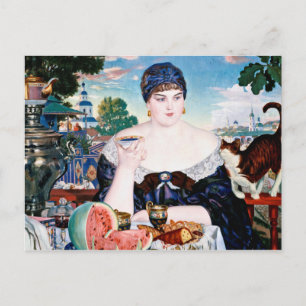Boris Kustodiev – 商人の妻At Tea ポストカード