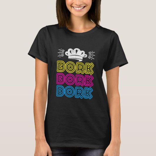 Bork Bork Borkスウェーデおもしろいンシェフ Tシャツ (正面)