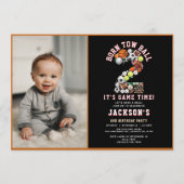 Born 2 Ball Sport Themed Boy 2nd Birthday Party 招待状 (正面)