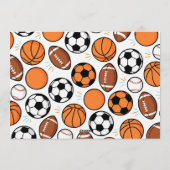 Born 2 Ball Sport Themed Boy 2nd Birthday Party  招待状 (裏面)