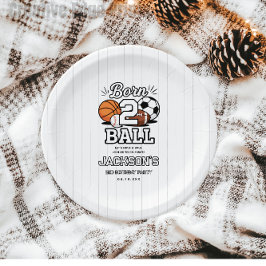 Born 2 Ball Sports Themed Boy 2nd Birthday Party ペーパープレート
