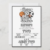 Born 2 Ball Sports Themed Boy 2nd Birthday Party 招待状 (正面)
