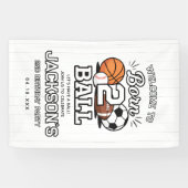 Born 2 Ball Sports Themed Boy 2nd Birthday Party 横断幕 (横)