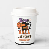 Born 2 Ball Sports-Themed Boy 2nd Birthday Party 紙コップ (裏面)