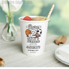 Born 2 Ball Sports Themed Boy 2nd Birthday Party 紙コップ