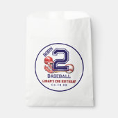 Born 2 Baseball | スポーツテーマの男の子の2歳の誕生日 フェイバーバッグ (正面)