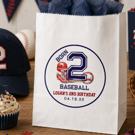 Born 2 Baseball | スポーツテーマの男の子の2歳の誕生日 フェイバーバッグ