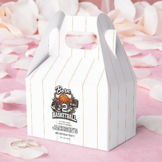 Born 2 Basketball | Sports Themed 2nd Birthday フェイバーボックス (ウェディング)