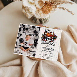 Born 2 Basketball Sports Themed Boy 2nd Birthday  招待状