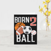Born Basketball Football 2nd Birthday Toddler Boy  カード (黄色い花)