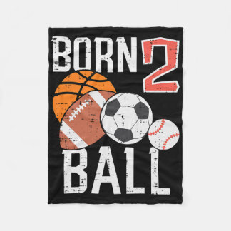 Born Basketball Football 2nd Birthday Toddler Boy  フリースブランケット