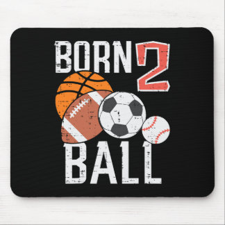 Born Basketball Football 2nd Birthday Toddler Boy  マウスパッド
