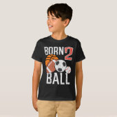 Born Basketball Football 2nd Birthday Toddler Boy Tシャツ (正面フル)