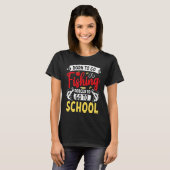 Born Fishing Forced To School Funny Bass Fish Fish Tシャツ (正面フル)