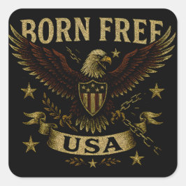 Born Free USA – American Freedom Birth Pride スクエアシール