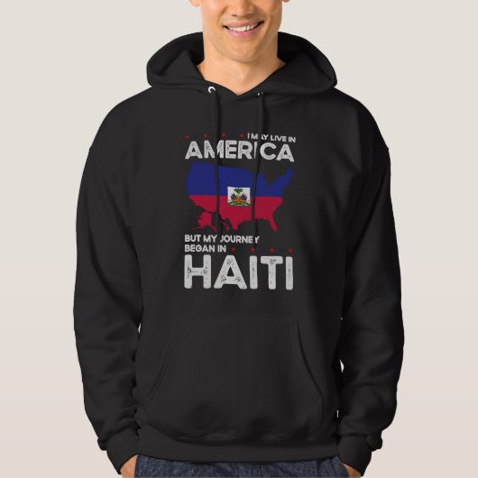 Born Haitian Haiti American USA Citizenship パーカ (正面)